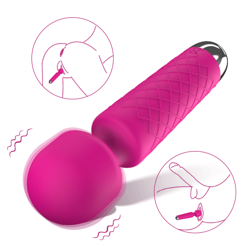 Sona Mini AV Wand Vibrator - Rose Red Product View