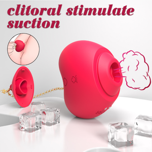Cupid's Heart clitoral suction vibrator in rose red — air-pump suction