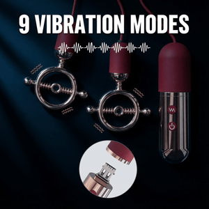 Vibrating Nipple Clamps - 9 Vibration Modes