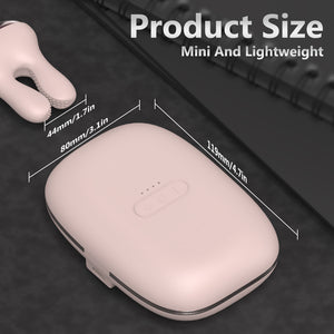 Rabbit Pods size in pink: 44 mm pod, compact charging case