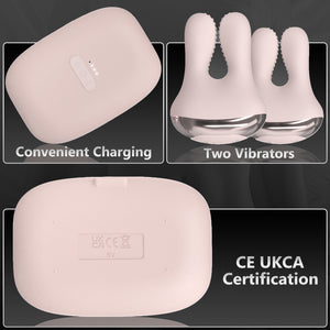 Rabbit Pods set: charging case and two bunny-shaped vibrators