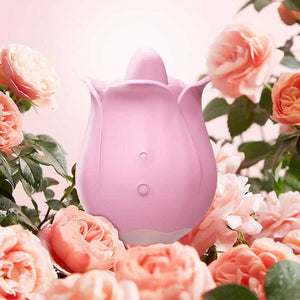 Rose tongue licking vibrator - product with gift box packaging