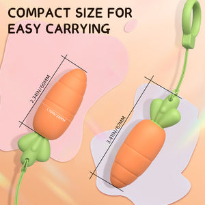 Carrot mini vibrator size: 87 mm long, 28 mm wide