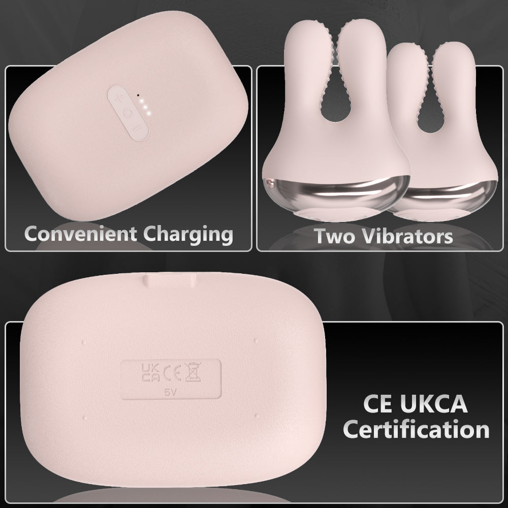 Rabbit Pods set: charging case and two bunny-shaped vibrators