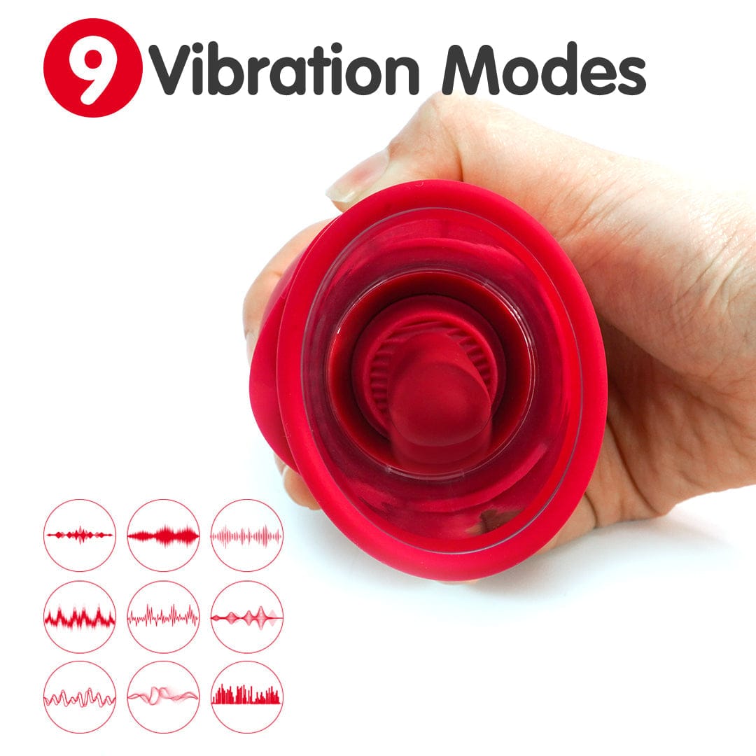 Flower Dance 4 tongue vibrator - side profile showing flower petal design