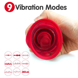 Flower Dance 4 tongue vibrator - side profile showing flower petal design