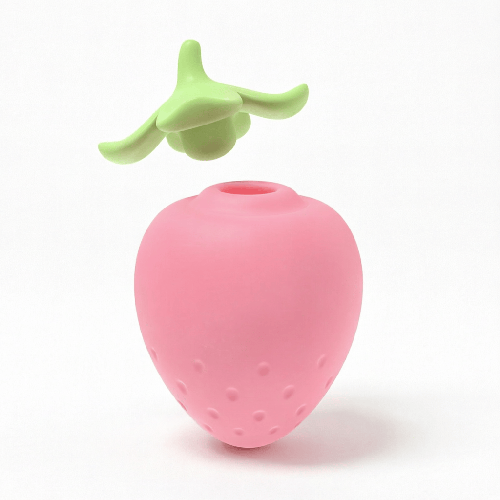 Strawberry Sucking Vibrator - White Background