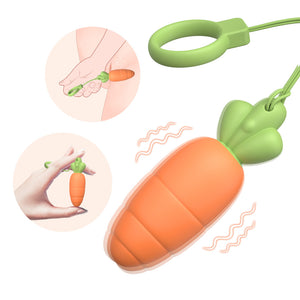 Carrot mini vibrator in orange with pull ring