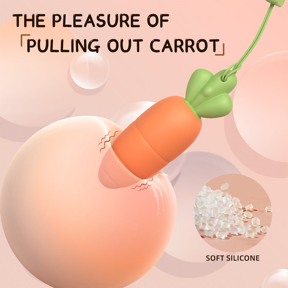 Carrot mini vibrator soft silicone with pull-out design