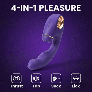 Joanna 4-in-1 Vibrator - Thrust Tap Suck Lick