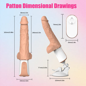 Patton Thrusting Realistic Dildo Machine - design and shape close-up