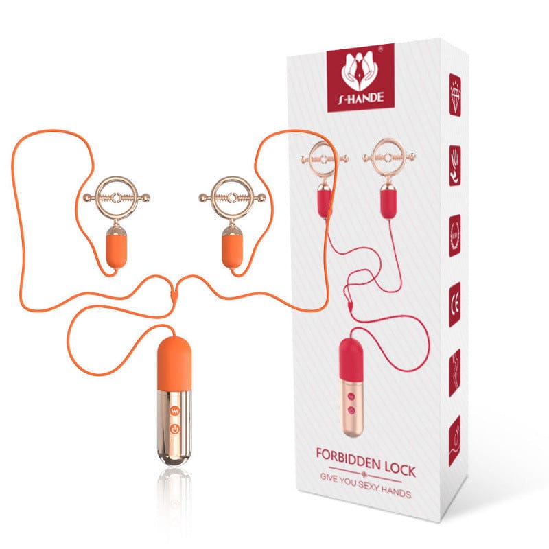 Vibrating Nipple Clamps - Orange
